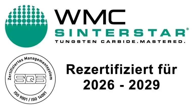 WMC Sinterstar AG rezertifiziert für ISO9001:2015 und ISO14001:2015 Zeitraum 2026-2029